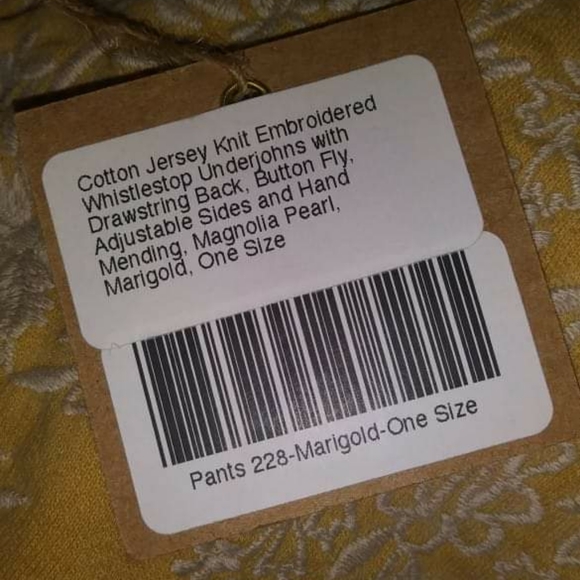 NWT Embroidered Whistlestop Underjohns Marigold Pants 228 Yellow Magnolia Pearl - Picture 10 of 13
